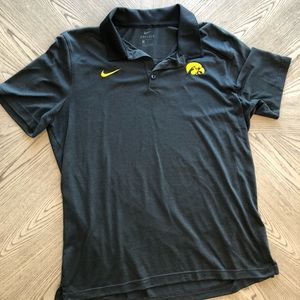 Nike Iowa Hawkeyes Collegiate Polo in Dark Grey with Black Collar - Mens size L